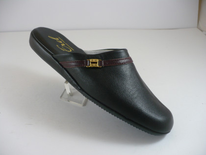 mule homme en cuir noir...